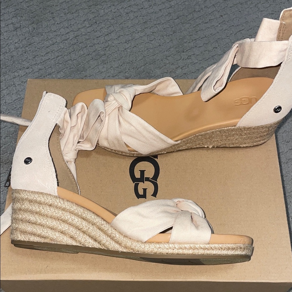 UGG Cream Wedge Sandals